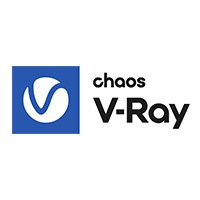 Chaos V-Ray logo with a stylized 'V' in a blue square.